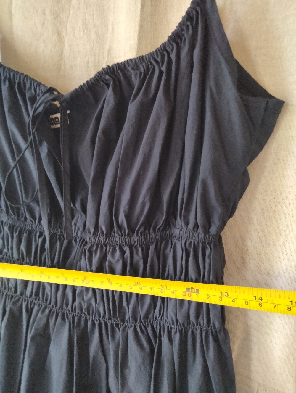 Ciao Lucia Navy Washed Cotton Maxi Dress with Spaghetti Straps - Picture 6 of 10